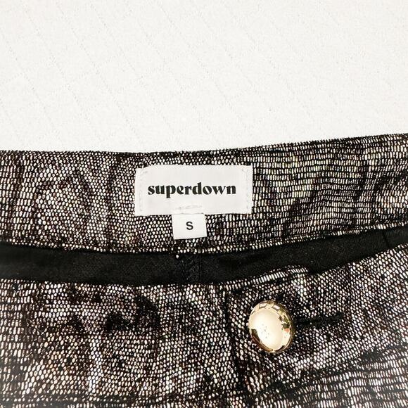 Superdown Metallic Snakeskin Patterned Print Pants Size Small - Picture 3 of 9